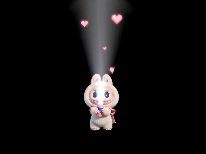 labubu hearts flashlight live wallpaper